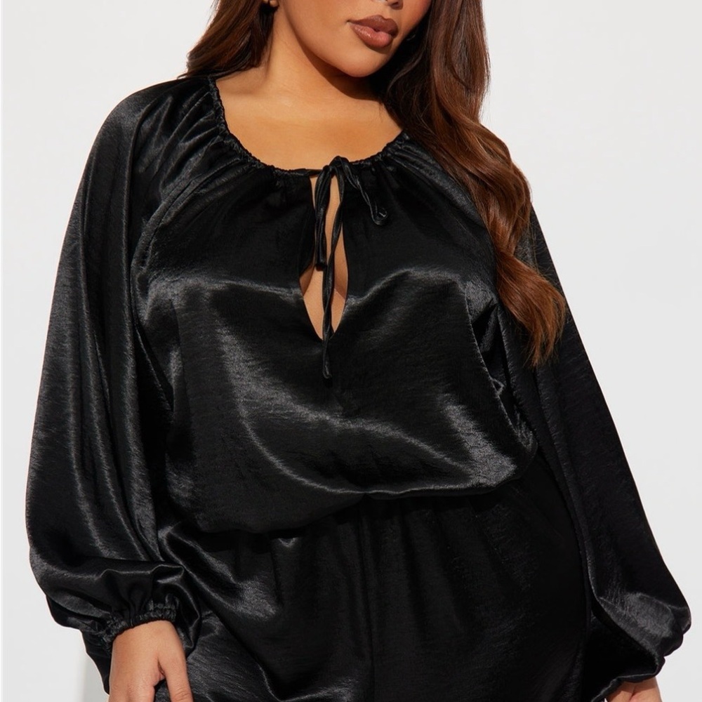 Fashion Nova Shimmering Black Jumpsuit - Picture 2 of 3